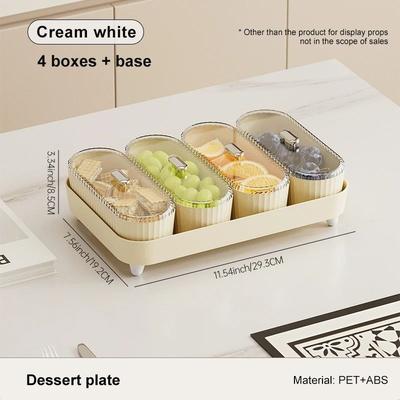 Inspired Finds Elegant Fruit Bowl With Lid For Nuts, Dry Fruits, Snacks & Living Room Table Organization cream White
