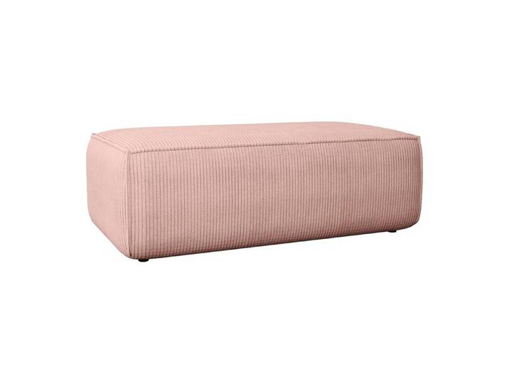 Pouf en velours côtelé rose poudré AMELIA