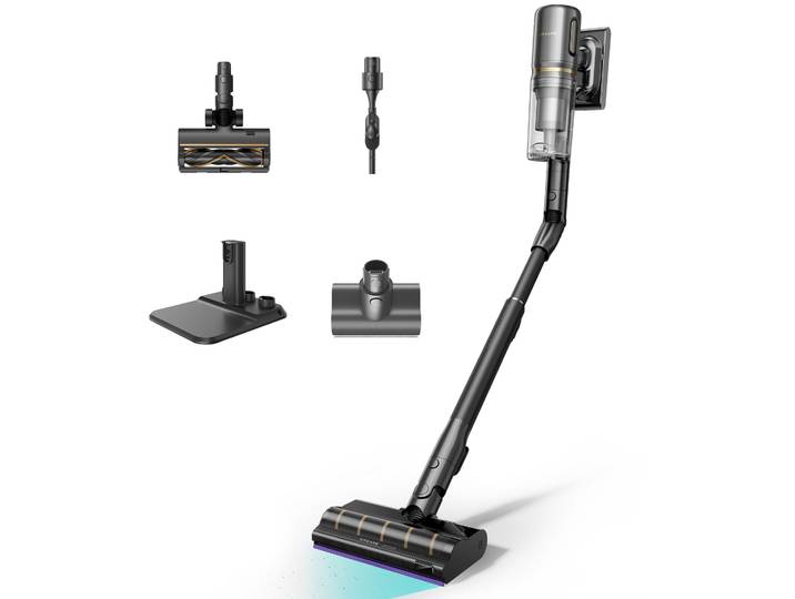 DREAME Akku-Stielstaubsauger V20 Pro , grau (schwarz), B:25,6cm H:117cm T:25,4cm, Akkusauger, kabellos mit Lithium-Ionen Akku, mit 90 Minuten Laufzeit, Akku-Stielstaubsauger