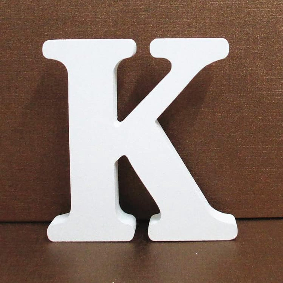 Decoratieve houten letter K voor interieurdecoratie, 10 cm