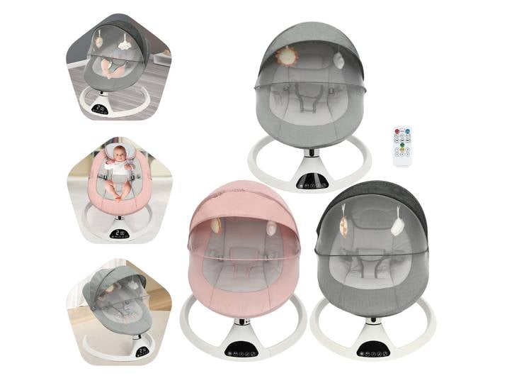 Balançoire électrique pour bébé, chaise calme, chaise à bascule avec télécommande musicale Bluetooth, lit pour enfants, portée de 5m, télécommande