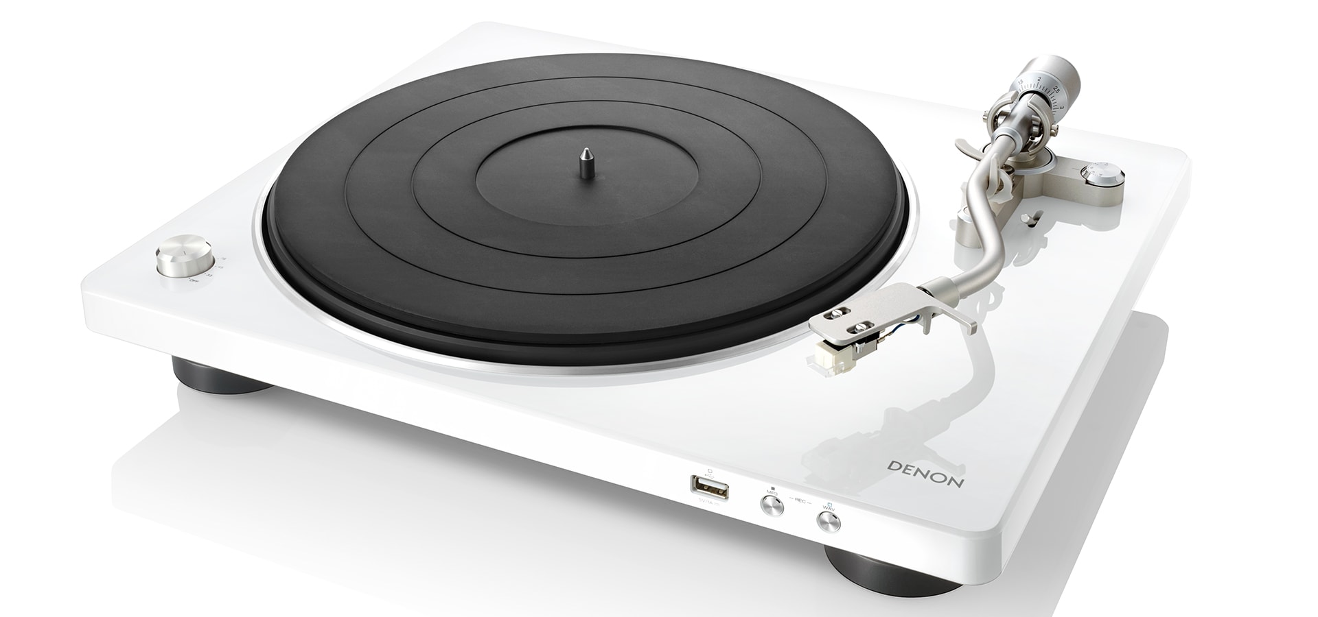 Denon DP-450USB HiFi-Plattenspieler mit integriertem Phono EQ, USB weiß