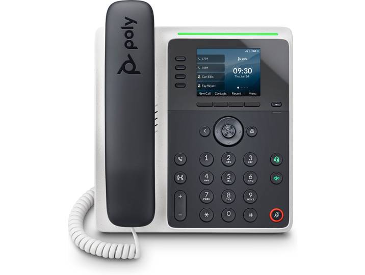 HP Poly Téléphone IP Poly Edge E220 compatible PoE, Téléphone IP, Noir, Combiné filaire, 4 lignes, IPS, 7,11 cm (2.8') 82M87AA