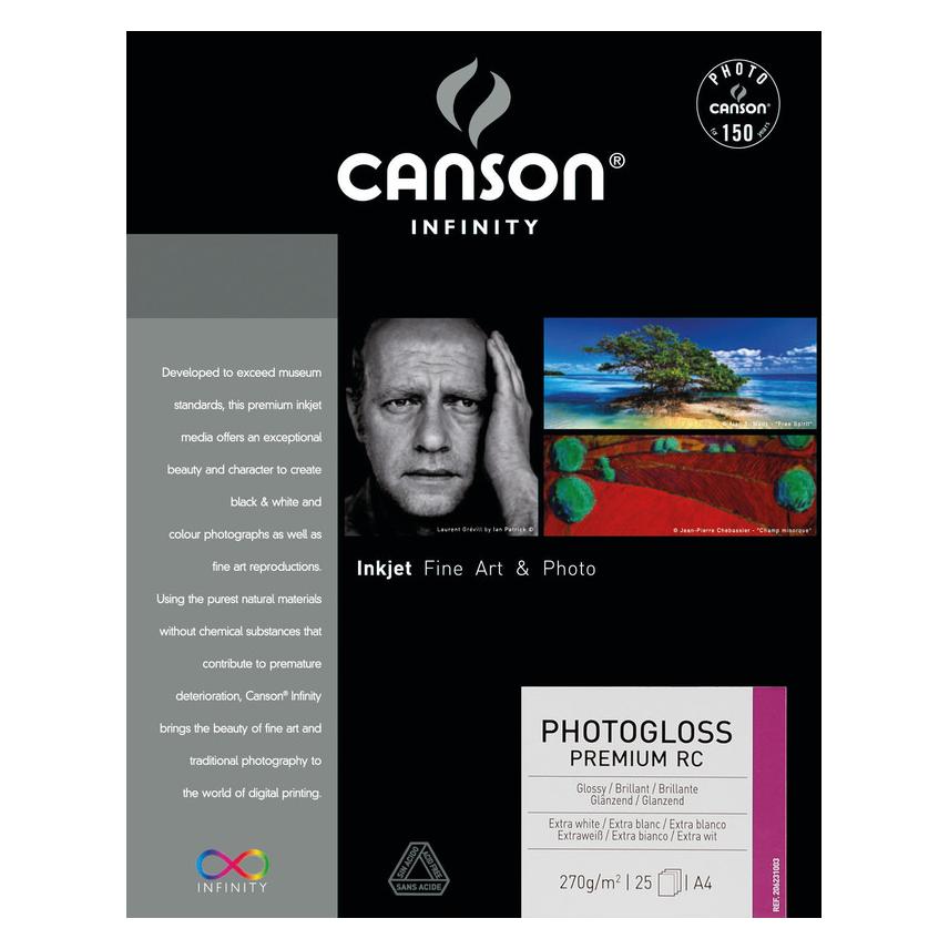 Canson Infinity Fotopapier PhotoGloss Premium RC (A4, 25 Blätter, 270 g/m²) (206231003)