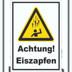 HB-Druck Achtung Eiszapfen Aufkleber A5 (148x210mm)