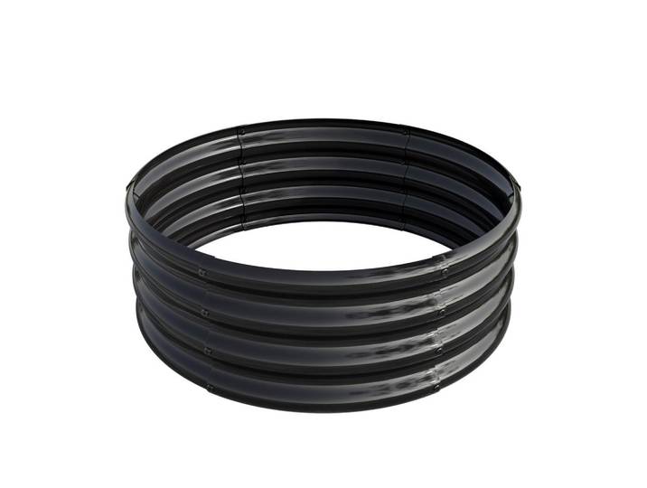 Oxeza Hochbeet 81.5/81.5/13 cm Schwarz, Metall, Mode, Zylindrisch, 80x30x80 cm, Gartenzubehör, Hochbeete