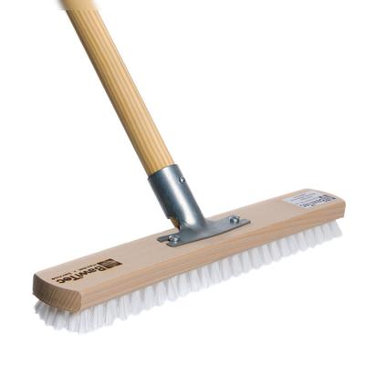 BawiTec Großraumschrubber 40 cm Breit Schrubber mit Holzstiel – Für Industrie & Haushalt