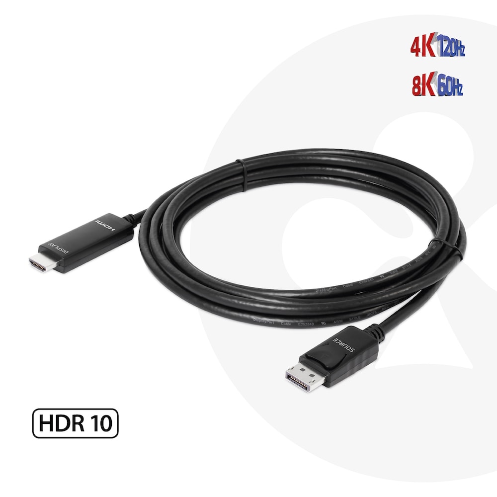 Club 3D DisplayPort 1.4 auf HDMI 4K 120Hz oder 8K 60Hz HDR10 Kabel 3m St./St.