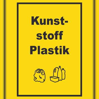 HB-Druck Kunststoff Plastik Mülltrennung Schild Text Symbol shopping bag hochkant A3 (297x420mm)