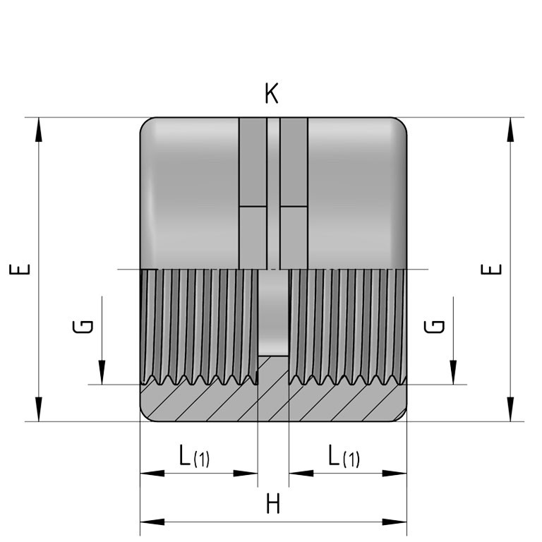 REKUBIK Doppel Muffe 2x Innengewinde 2" IG x 2" IG 3351/0606