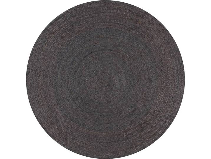 vidaXL - Vloerkleed - handgemaakt - rond - 90 - cm - jute - donkergrijs