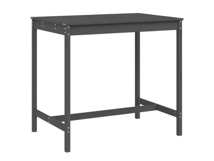 FDSAQOPT Gartentisch Grau 121x82,5x110 cm Massivholz Kiefer Massives Kiefernholz, Holzrahmen, robuste Tischplatte, wetterfeste Hülle empfohlen, für Garten, Balkon, Terrasse, Innenhof