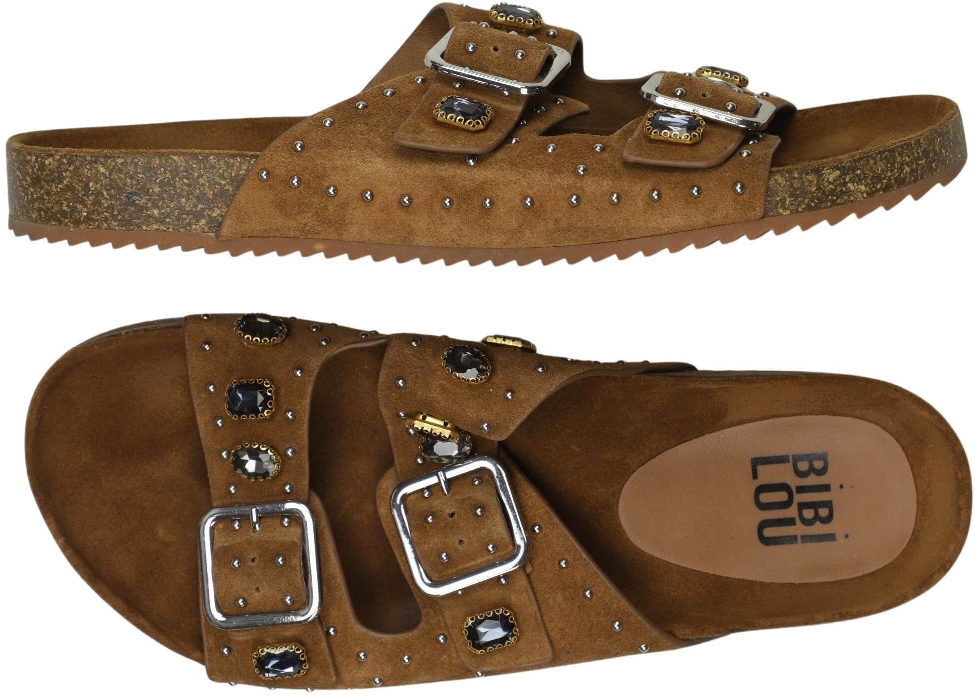 Bibi Lou Damen Sandalen, Braun, Gr. EU 39, Leder - Second Hand