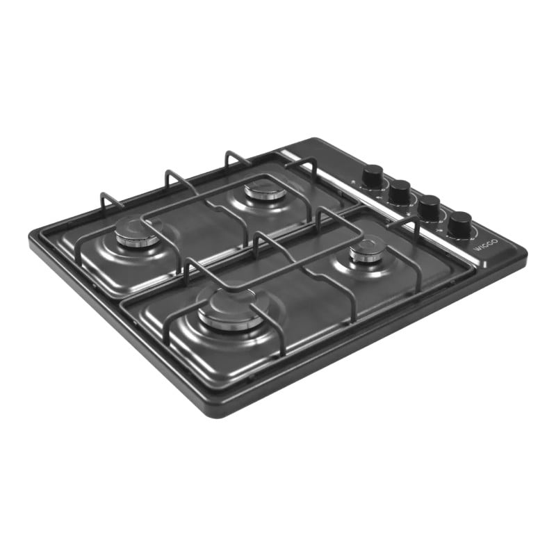 Wiggo WH-G604F(B) gaskookplaat zwart, Breedte: 60 cm