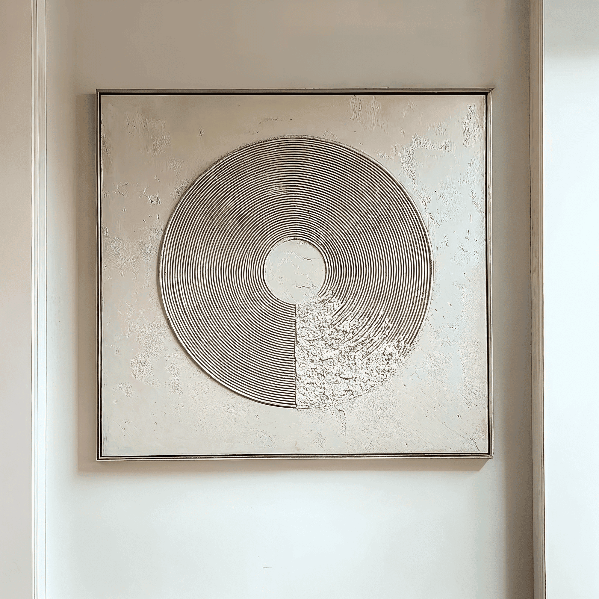 Westborne Cream & Gold Spiral Textured Canvas Wall Art