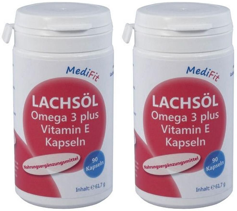 Lachsöl Omega-3 plus Vitamin E Kapseln MediFit 2x 2x90 St