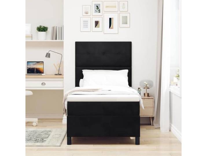 KTHLBRH Bettgestell Schwarz 180 x 200 cm Super King Mehrschichtholz, 6 seitliche Fächer, Latten aus Sperrholz, Montage erforderlich
