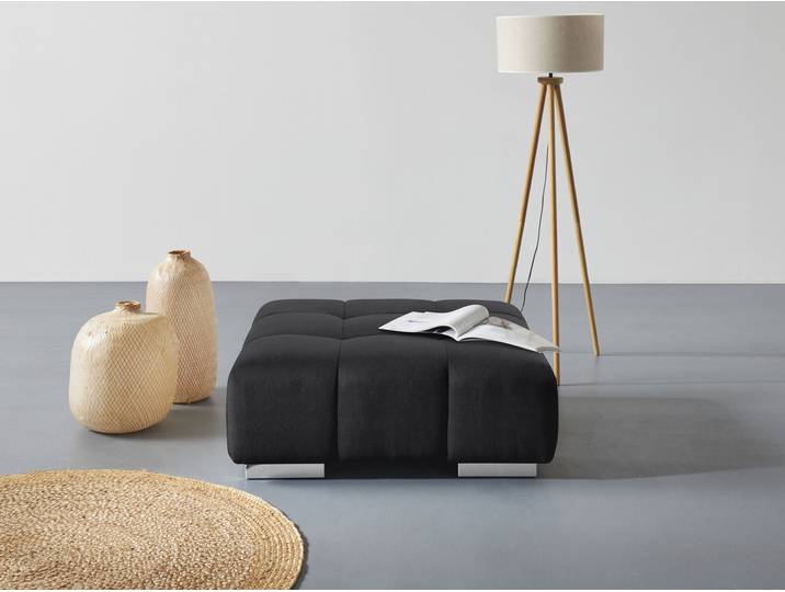 Hocker COTTA Orion , schwarz, B:103cm H:42cm T:103cm, 100% Polyester, Hocker, Hocker