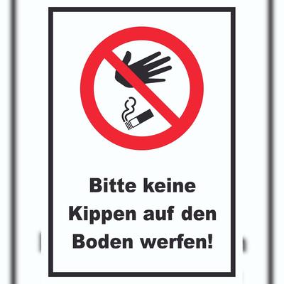 HB-Druck Bitte keine Kippen auf den Boden werfen Schild A6 (105x148mm)