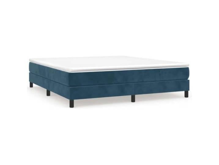 PUGYNBK Boxspringbett, Samt, Dunkelblau, 160 x 200 cm Taschenfedern, mittlere Festigkeit, Holzlatten, weicher Schutz