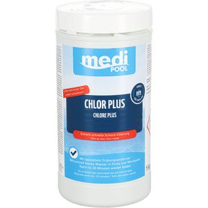 mediPOOL Chlor PLUS organisch, mit Aktivsauerstoff, Granulat, für Pools und Whirlpools, 50 % Chlorgehalt, Dose 1 kg