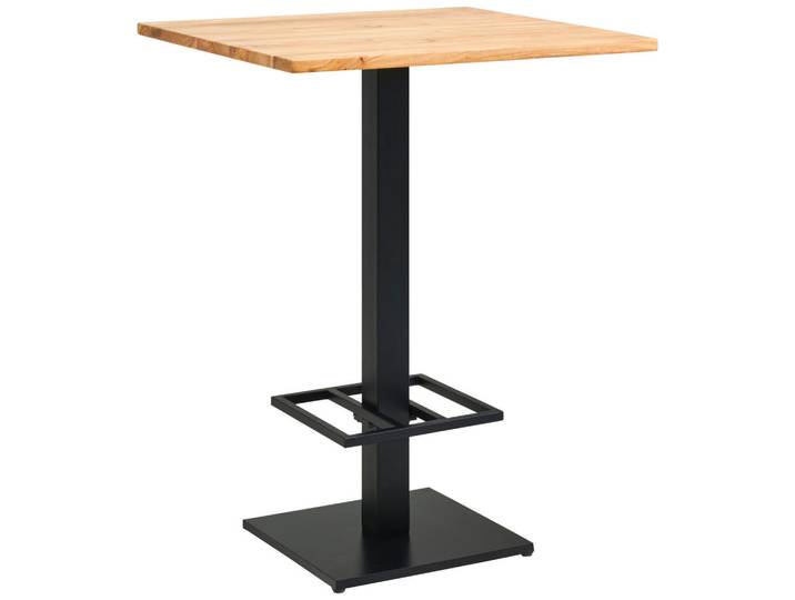 P & B Bartisch, Schwarz, Akazie, Holz, Metall, Akazie, vollmassiv, Holz, quadratisch, Sockel, 80x105x80 cm, gastro- und objekttauglich, Küchen, Küchenmöbel, Küchentische