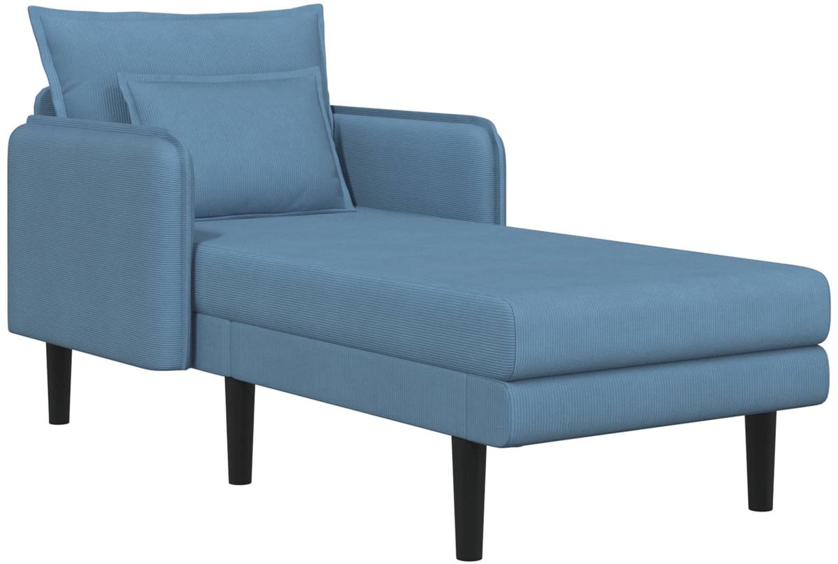 vidaXL Oversized Chaise Longue Blauw met afneembare hoezen