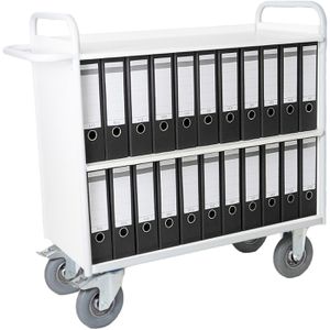 Rollcart Bürowagen B08-7332LB, mit Luftbereifung, 118 x 110 x 50cm, Holz & Metall, lichtgrau
