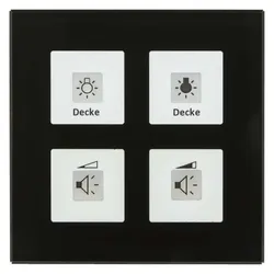 MDT Glastaster, Schalter + Taster, Schwarz