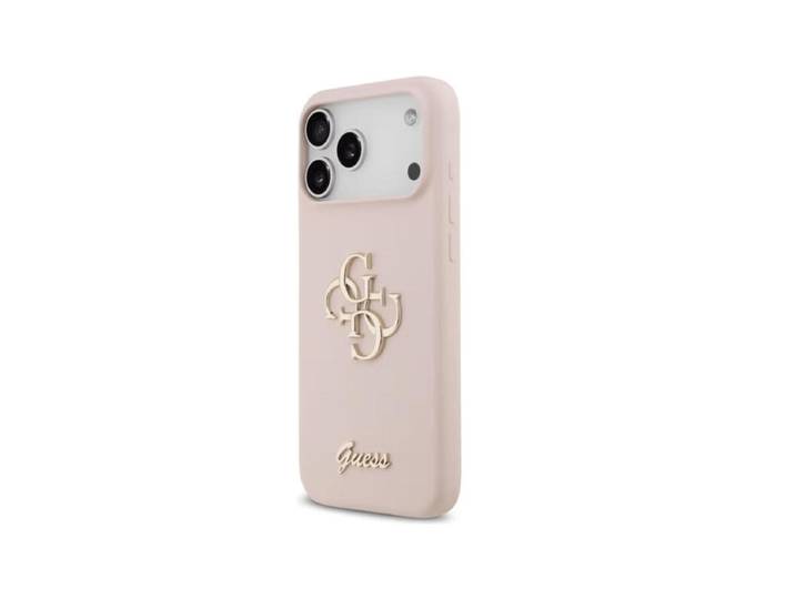 Coque Guess 4G &amp; Big Strass Logo pour iPhone 17 Pro / 18 Pro - Rose