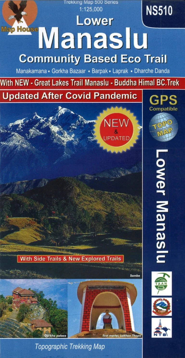 Carte de trekking - Lower Manaslu, Community Based Eco Trail (NS510)   Himalayan MapHouse