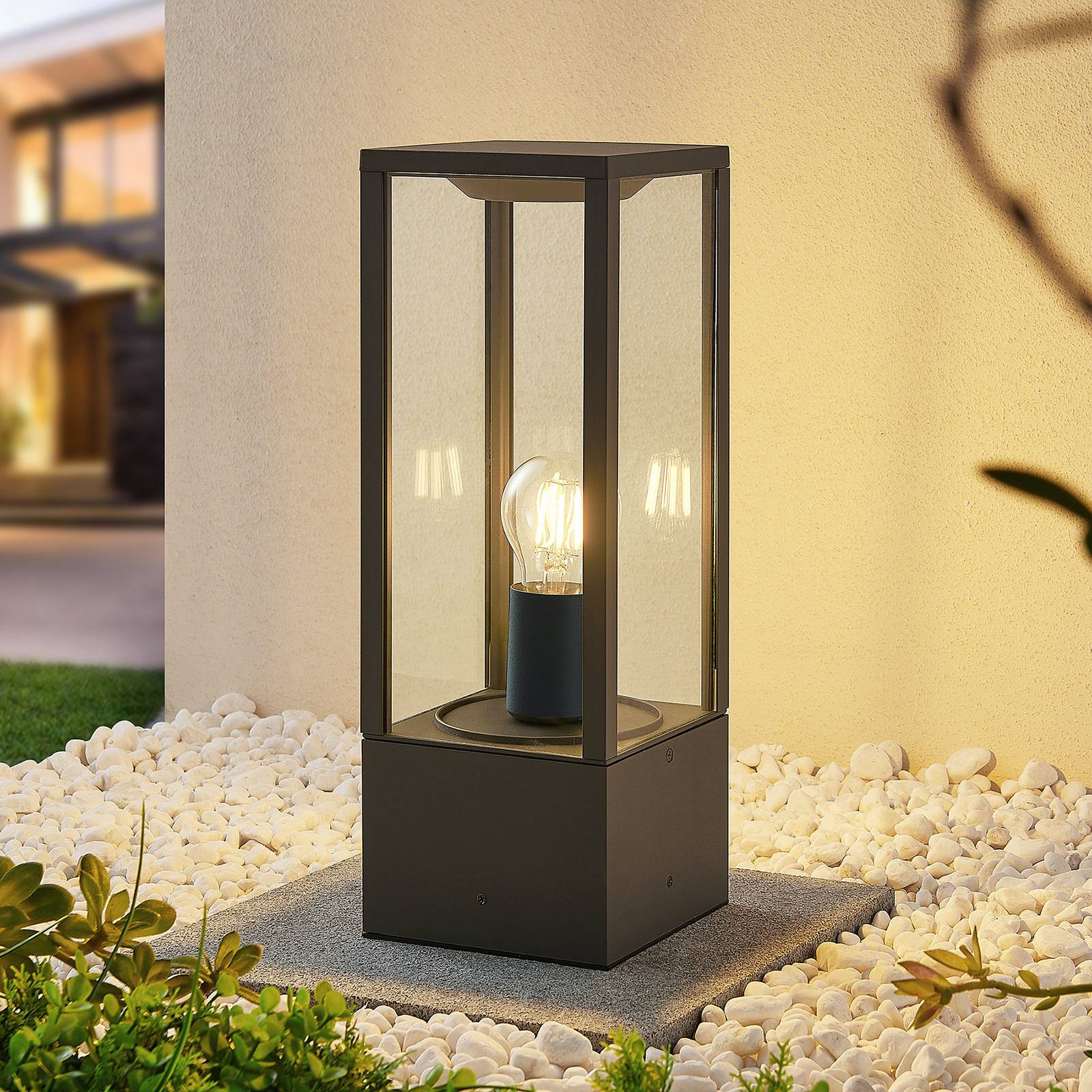 Pillar Light Peldar Lindby, dimmable, Black, Aluminium, Modern, Outdoor lights