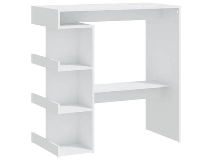 KDACVBMG Bartisch mit Regal, weiß, aus technischem Holz 3 Regale, Fußhocker, modernes Design, Küche, Esszimmer, kleine Räume