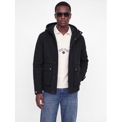 Parka JACK & JONES "JJEWOLF PARKA JACKET NOOS", Herren, Gr. M, schwarz, Web, Obermaterial: 100% Polyester, unifarben, regular fit Po-bedeckend, Bündchen mit Druckknopf, Jacken Parka, Kunstfaser, regular fit