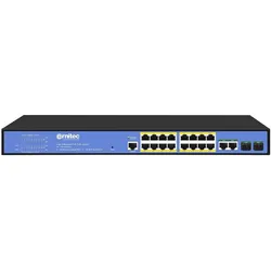 Ernitec Managed Layer 2+ Switch, 16 (16 Ports), Netzwerk Switch, Schwarz