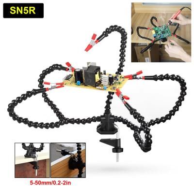 Inspired Finds Toolour Soldering Helping Hands With 3X LED Magnifier And USB Smoke Extractor Fan sn5r