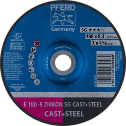 PFERD TOOLS Schruppscheibe E ZIRKON Leistungslinie SG CAST+STEEL für Guss/Stahl - 62217837