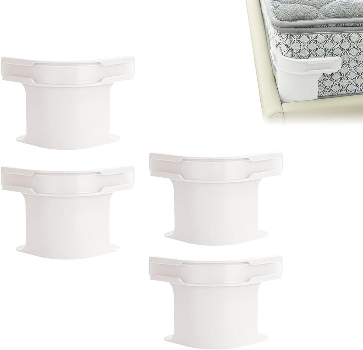 Set van 4 universele lakenspanners voor volwassenen - Transparant