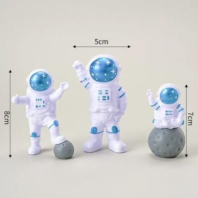 Inspired Finds 4 Piece Astronaut Figurine Set Space Themed Desk Decor & Educational Toy purple 3pcs