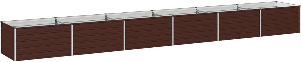Rio Outdoor Raised Garden Bed Brown 55cm H x 600cm W x 80cm D