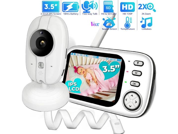 3.5 moniteur vidéo bébé avec caméra 2.4G sans fil sécurité bébé caméra 2 voies parler Vision nocturne VOX température nounou Babysitter