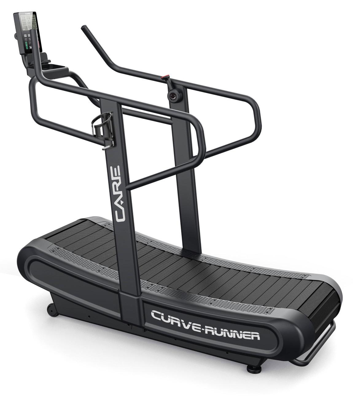 CARE CURVE RUNNER - Gebogenes und vernetztes Laufband - 4 manuelle Widerstandsstufen - 8 Programme - Einsatz im Fitnessstudio oder zu Hause