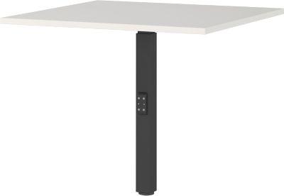 Eckverbindungsplatte Agenda, mechanisch höhenverstellbar, B 800 x T 800 x H 680-910 mm, Lichtgrau/Schwarz