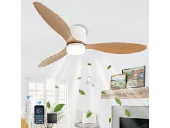 Ventilateur de plafond de 100 cm avec lumière et télécommande disponible en trois couleurs convient au salon et à la chambre.