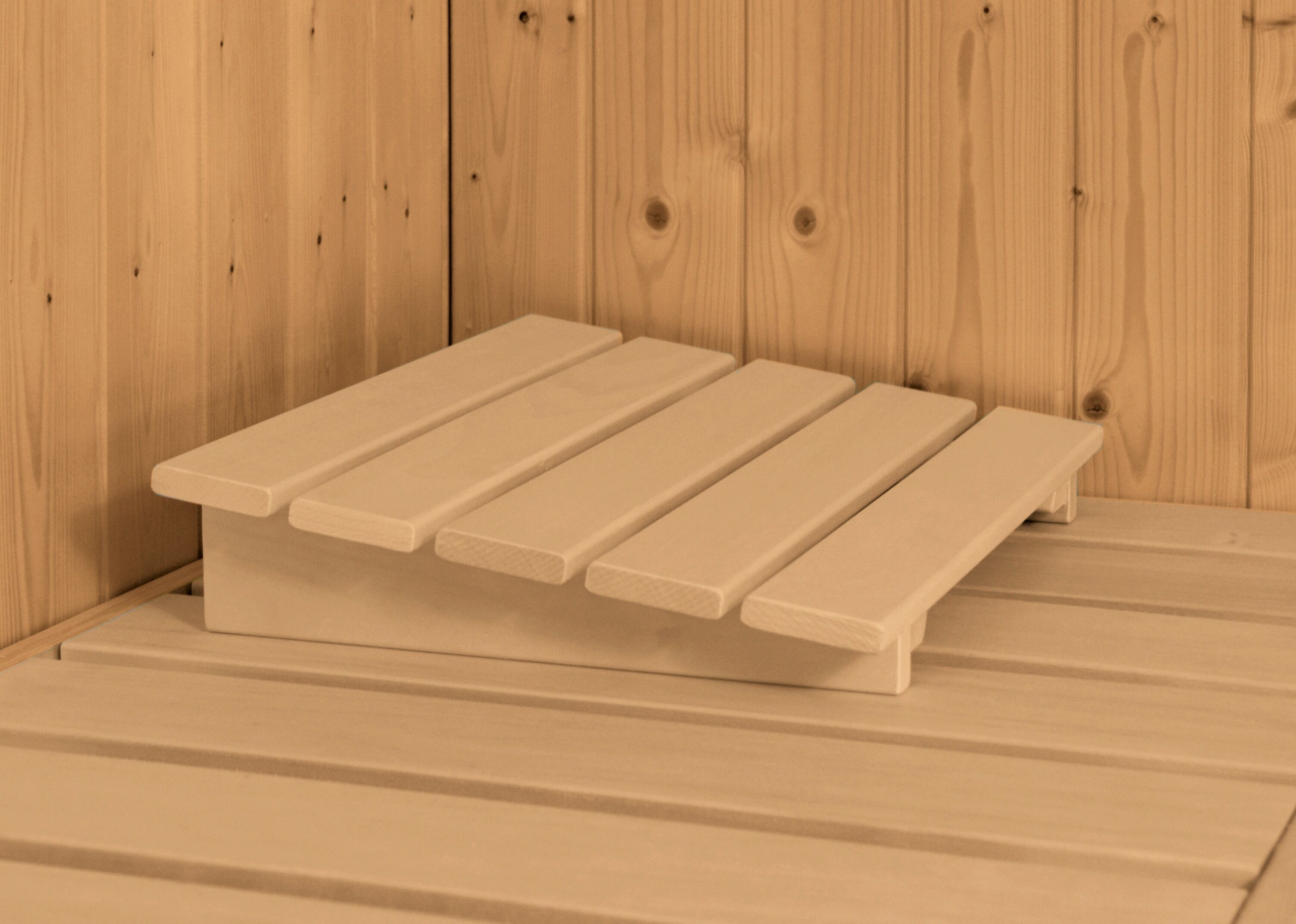 Sauna KARIBU "Swantje", beige (naturbelassen), ohne Ofen, (ohne Ofen), Saunen, ohne Ofen