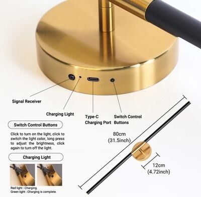 Uplift Picks 40CM Wireless Gallery Picture Light With 4400mAh Battery And Remote b 0 5 W