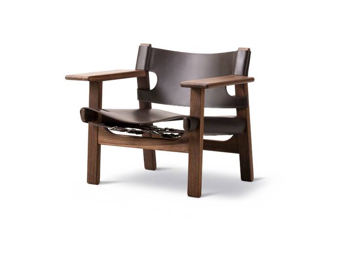 Fredericia Furniture Der Spanische Stuhl Leder dunkelbraun-geölt Nussbaum