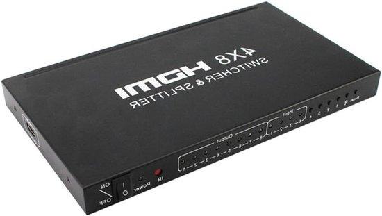 HDMI Switch Splitter - Signal-Distributor - Anzeigen Teilen - Mit Fernbedienung - 4 in 8 Off - Schwarz