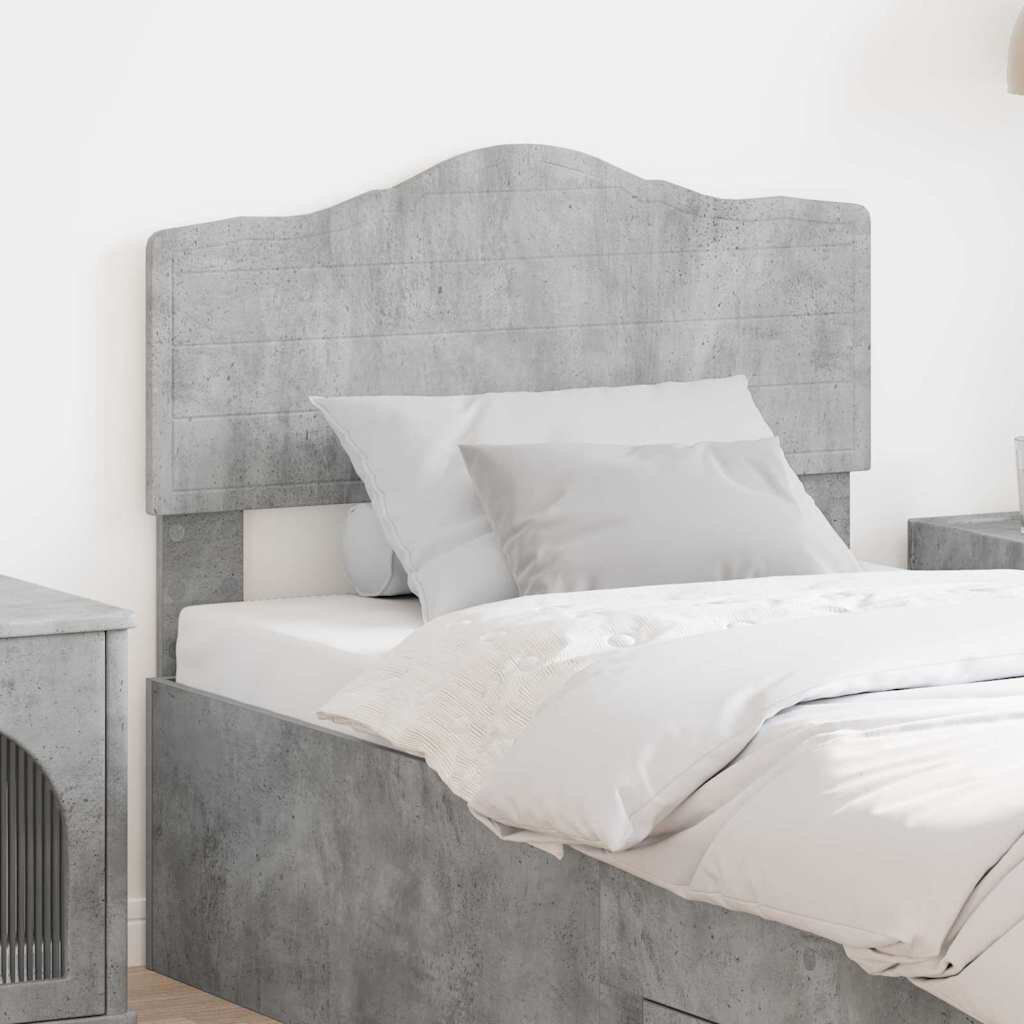 17 Stories Panel Headboard Concrete Grey European Toddler (80 x 160 cm)