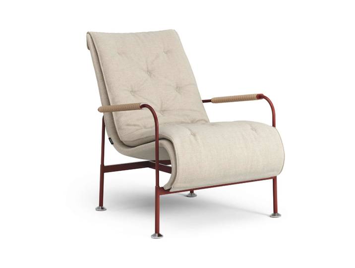 Swedese Fauteuil Serpentine Tissu Romo Linara Rye-rouge-Tärnsjö Nature